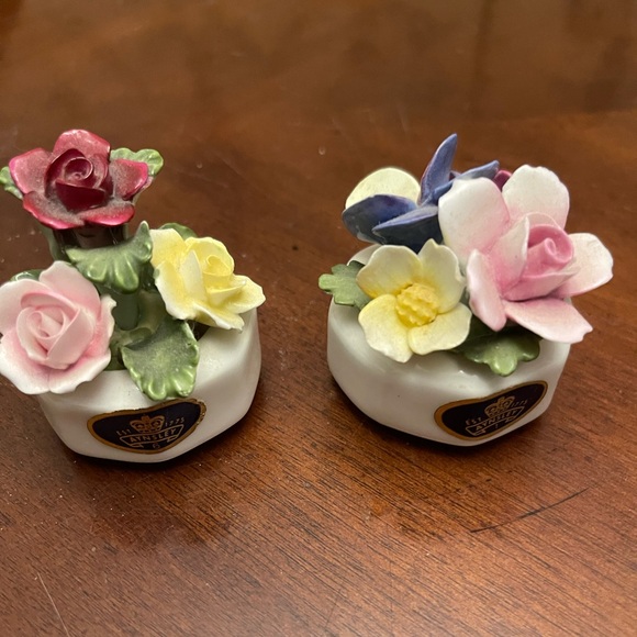 Aynsley Other - Aynsley June Rose Pansy Fine Bone China 2 Floral Bouquet Hand Painted England